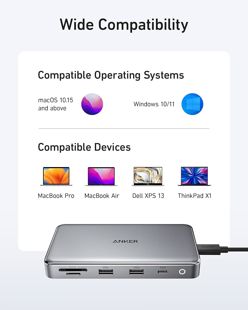 Amazon.com: Anker 563 USB-C Hub (10-in-1, Dual 4K HDMI), Docking