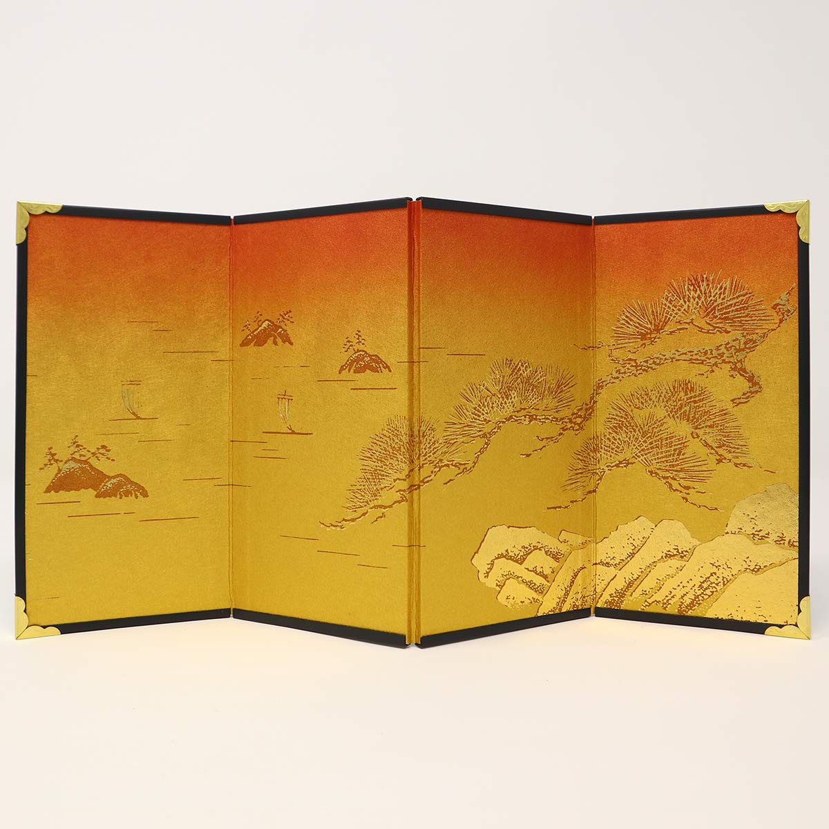 Amazon.co.jp: ミニ屏風 4曲屏風＃5－金雲 松島／高さ15cm : おもちゃ