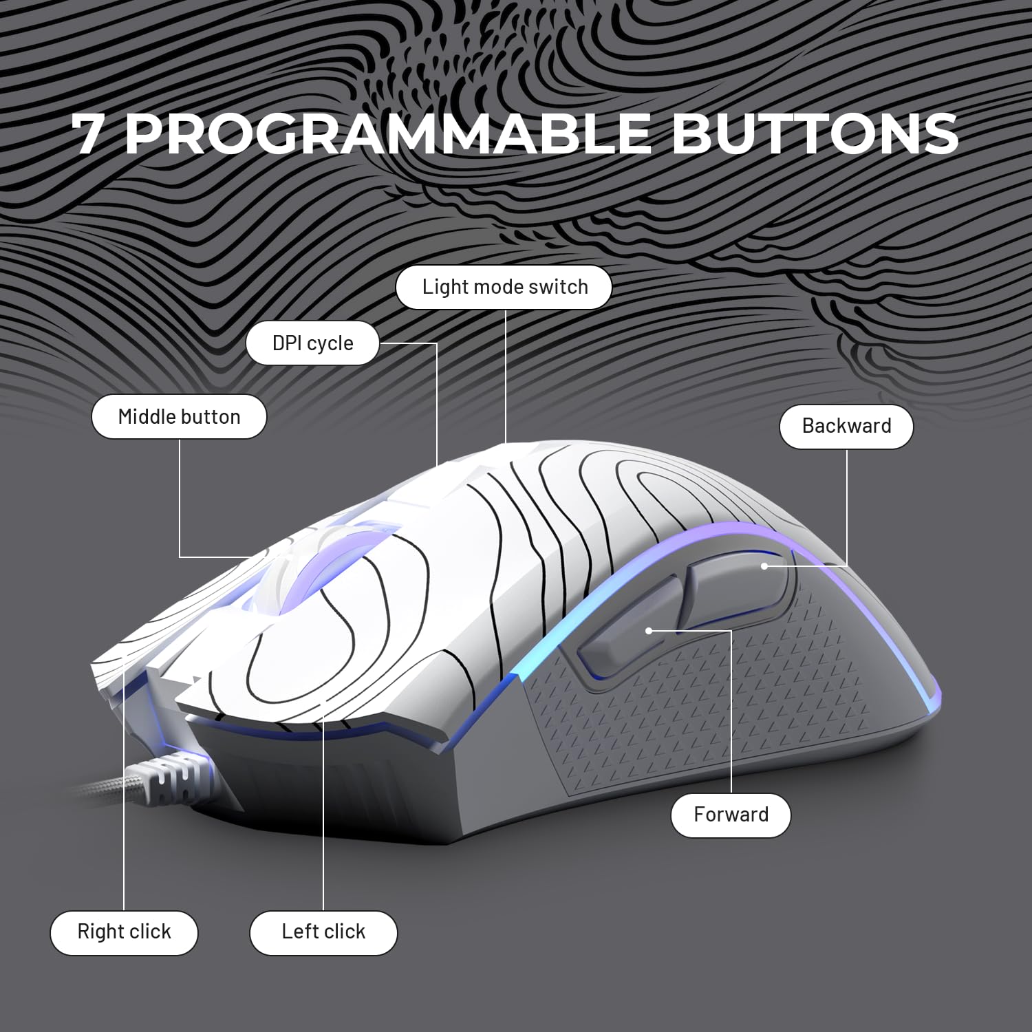 Amazon.com: XVX G705 Wired Gaming Mouse, 12000 DPI RGB Gaming