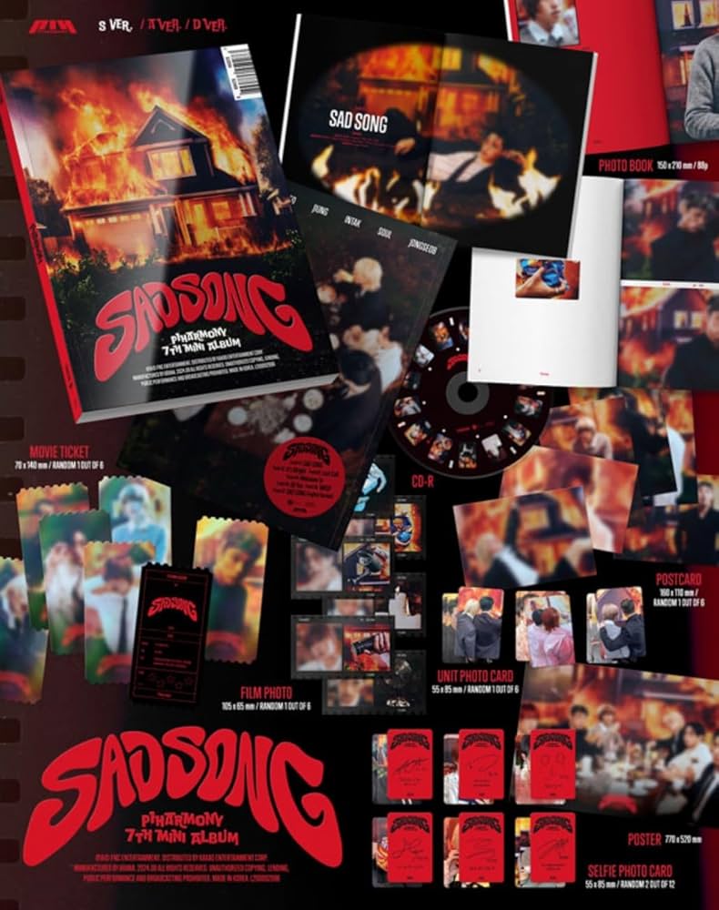 Amazon.com: P1Harmony SAD SONG 7th Mini Album (Photo Book - S