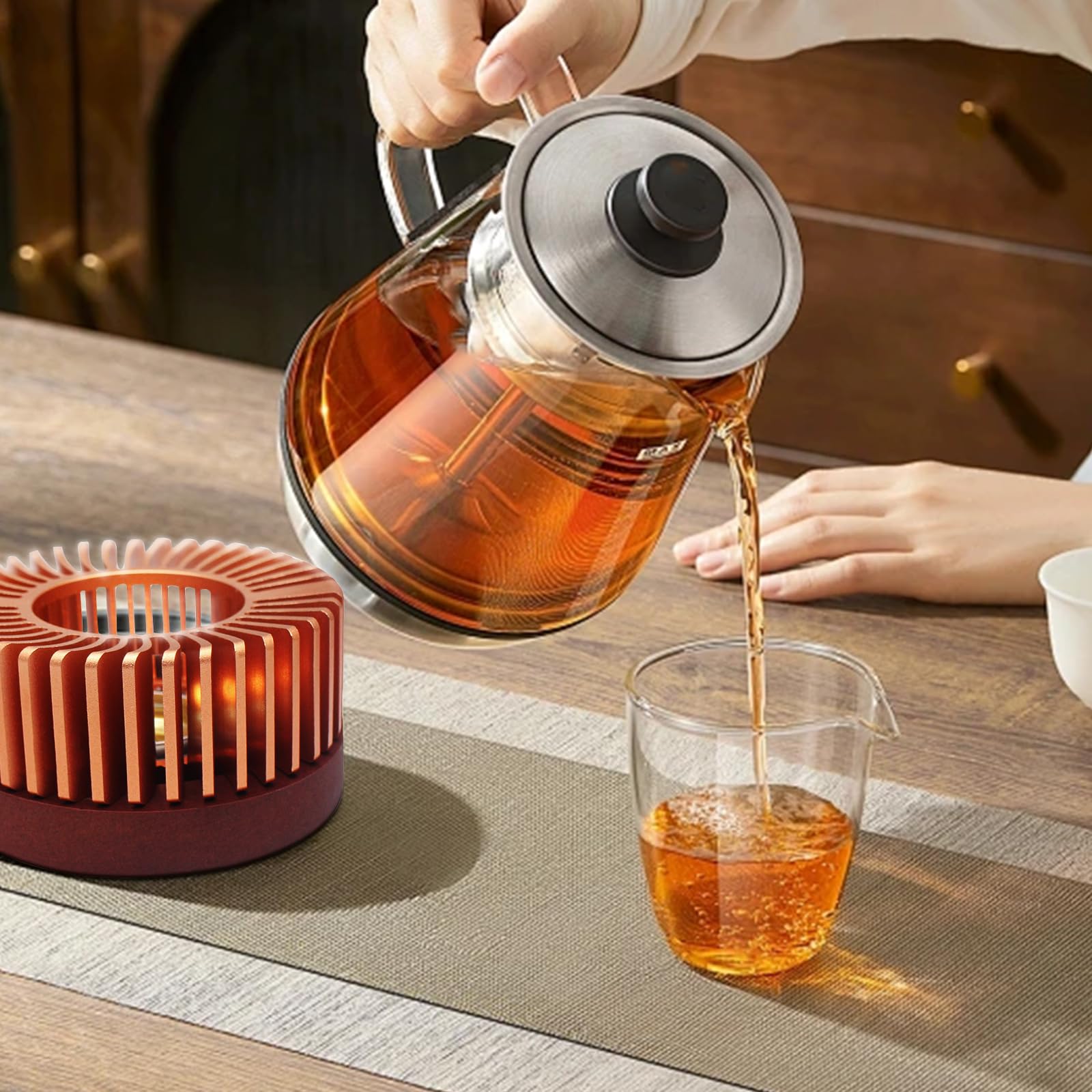 多機能美しいティーウォーマー 癒しの光 キャンドル式 癒しの光 - 多