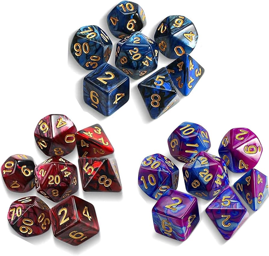 Amazon.co.jp: HUIKKJP ダイス 多面体 サイコロ ダイス セット 3色 21
