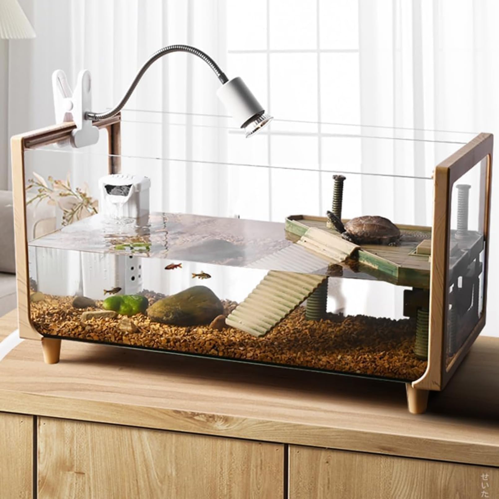 Amazon | Yubbuio 亀 水槽 大きい 透明 リクガメ ケージ カメの生息地