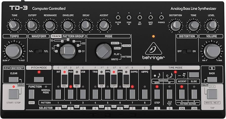 Amazon.com: Behringer TD-3-BK Analog Bass Line Synthesizer with
