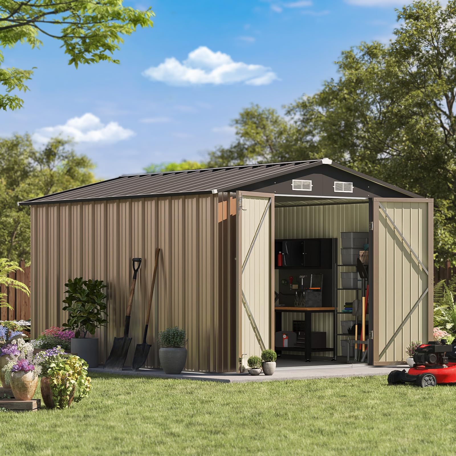 Amazon.com : Patiowell 8x10 FT Outdoor Storage Shed, Large Garden