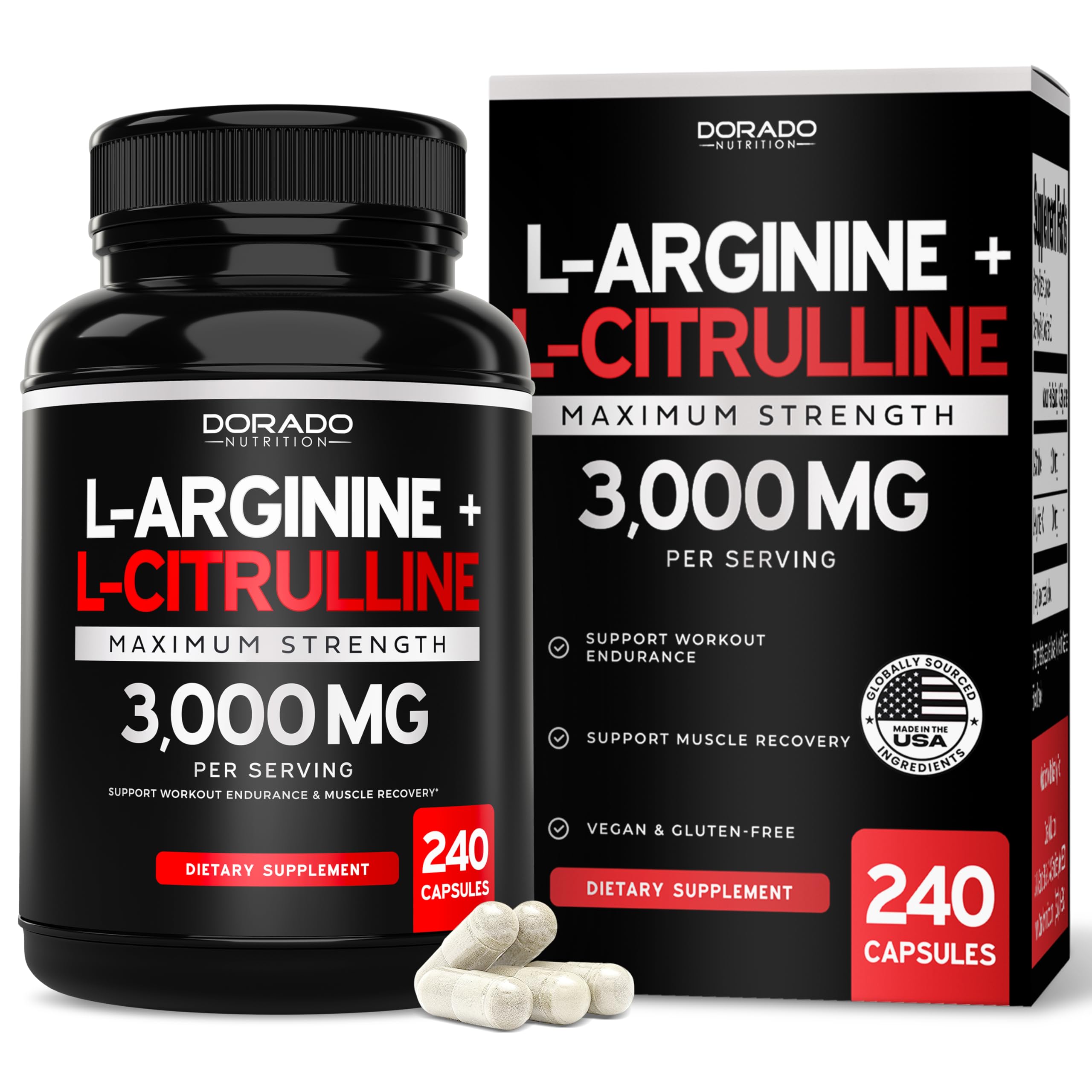 Amazon.com: L Arginine L Citrulline Supplement 3000mg (240