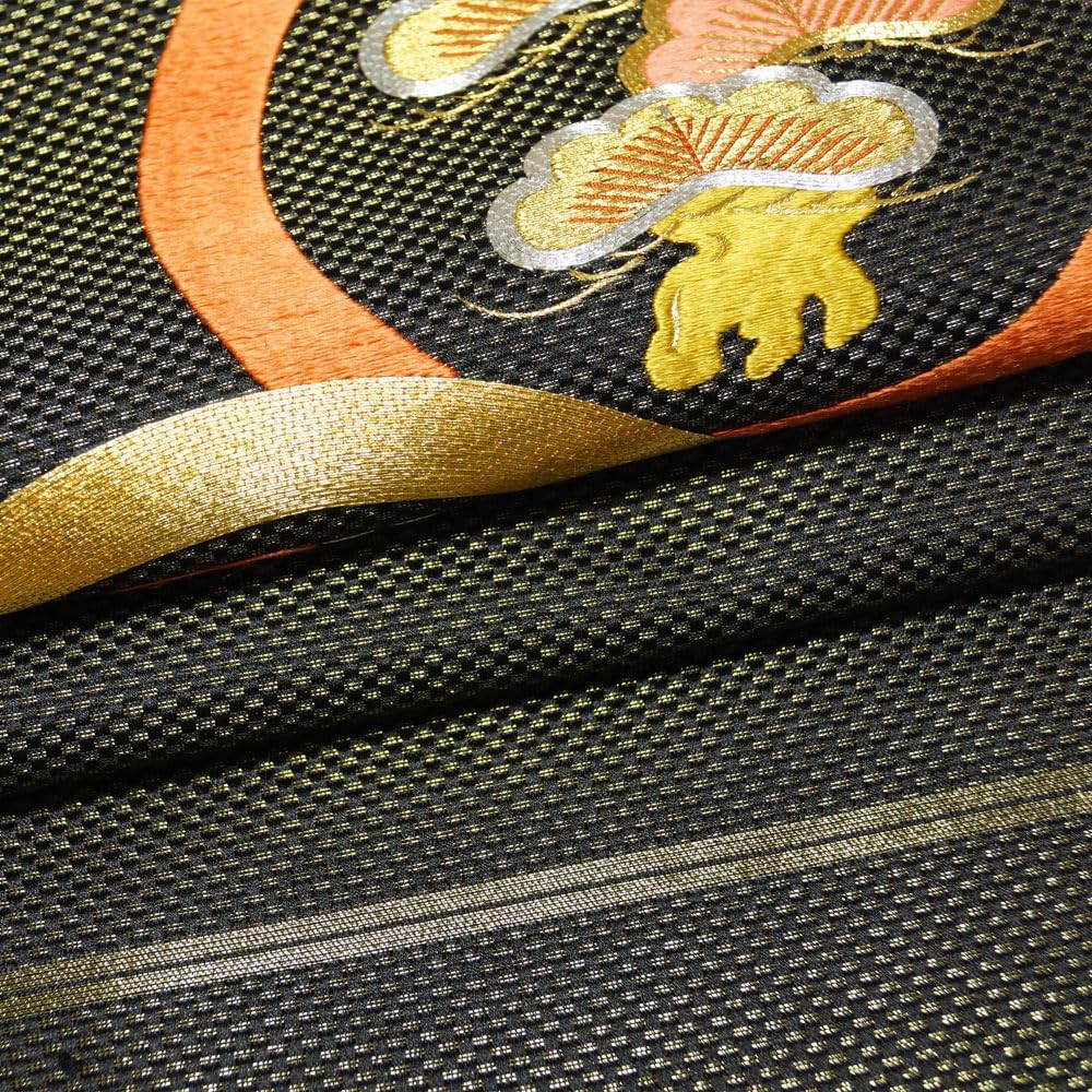 Amazon | 川島織物 名古屋帯 菊・松丸紋 金糸 手刺繍 名古屋帯 中古