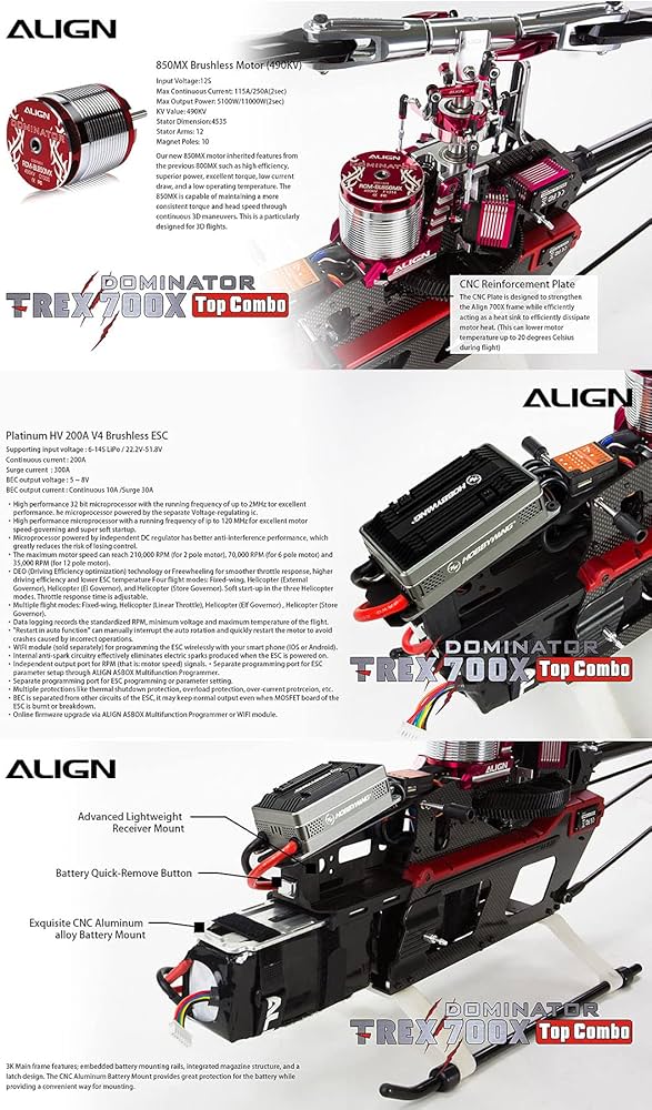 Amazon | ZYHOBBY 3D RCヘリコプター T-REX 700X トップコンボ