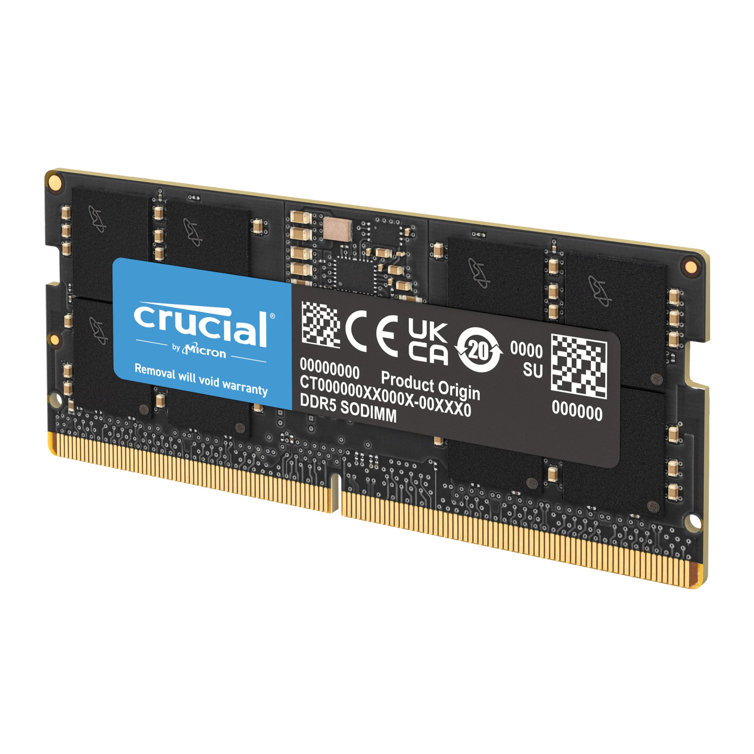 Crucial 32GB DDR5 RAM, 5200MHz (or 4800MHz) Laptop Memory, SODIMM