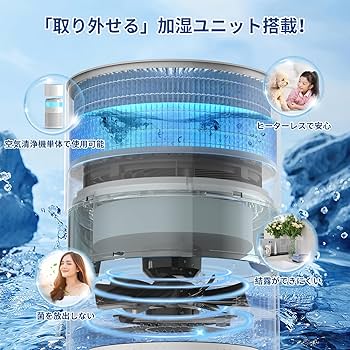 Amazon.co.jp: Yurioo 加湿器付き 空気清浄機 小型【強力浄化&アロマ