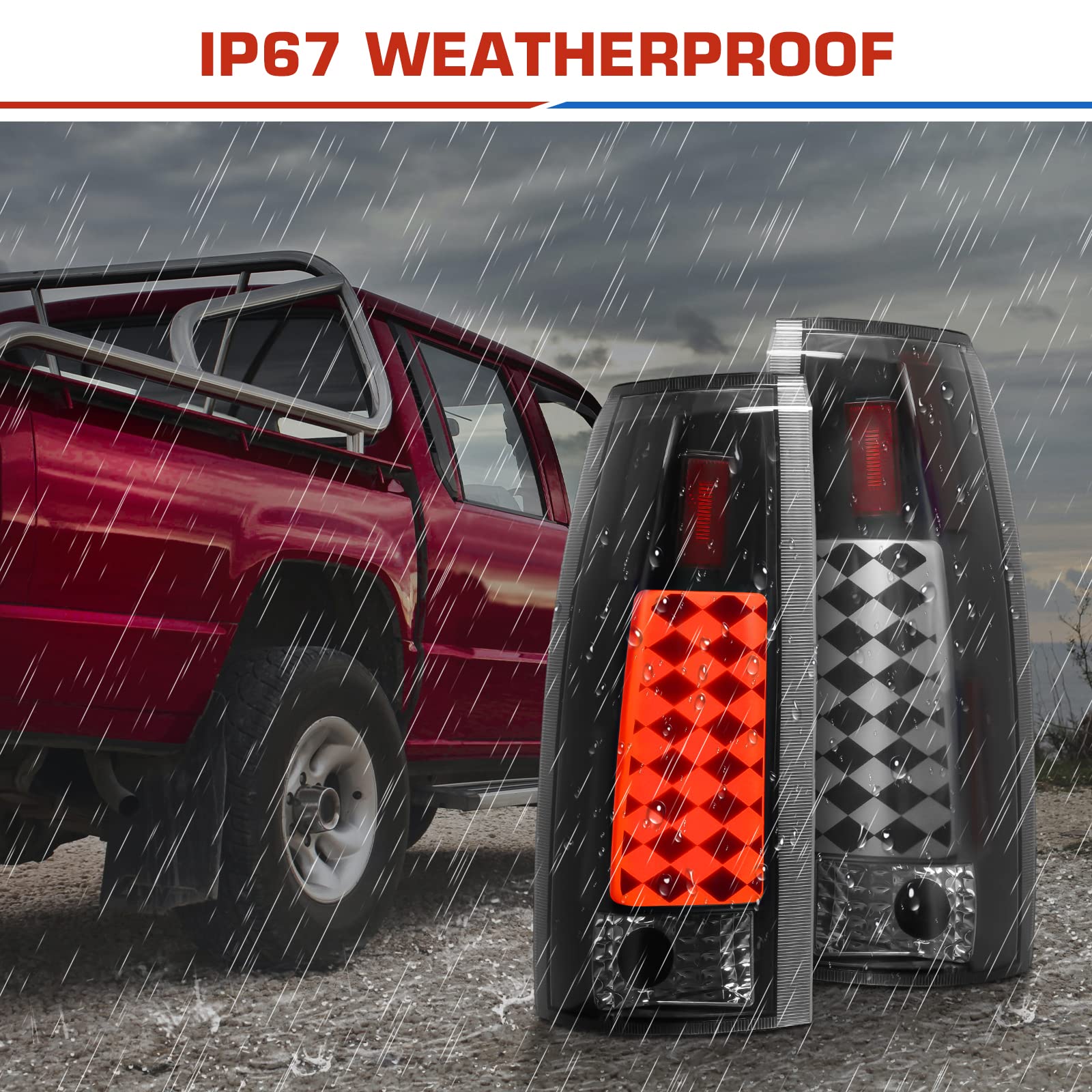 Amazon | ILONPA LED交換用テールライトアセンブリペア 92-99 シボレー