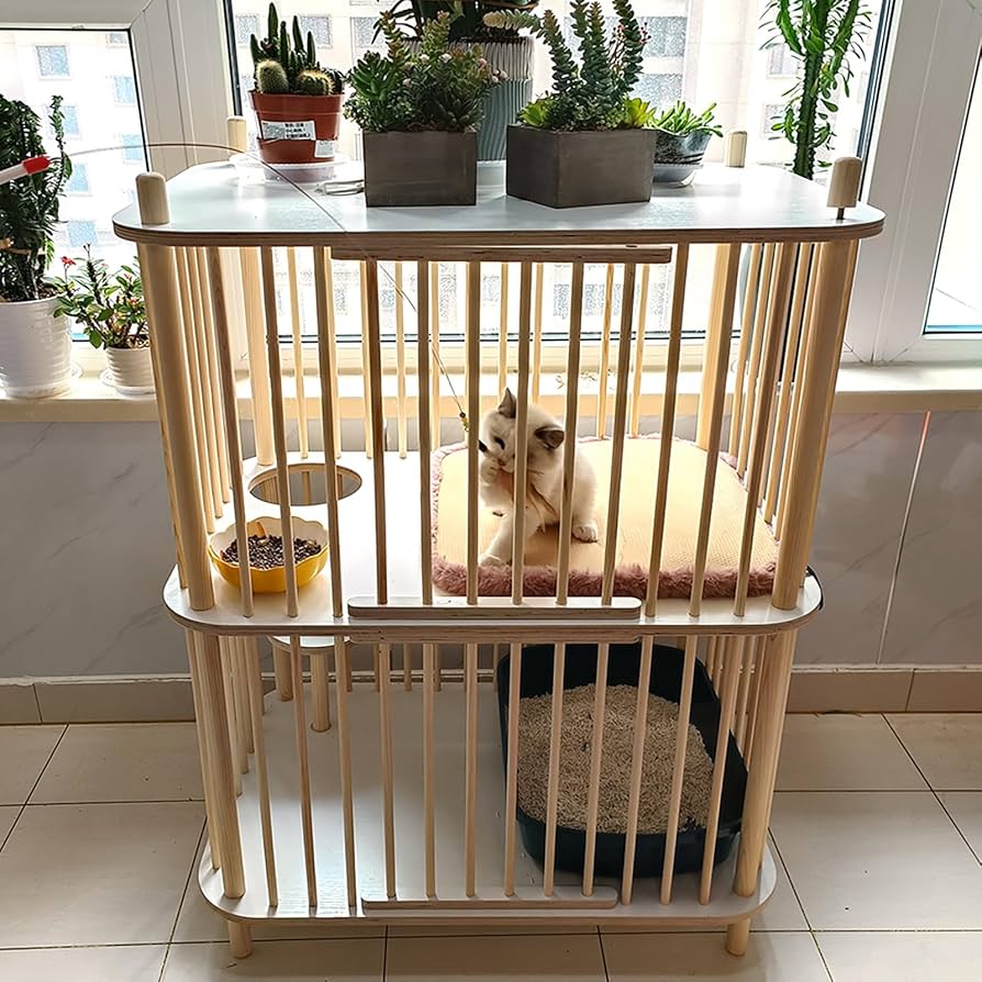 Amazon.co.jp: NOBBAT 猫 ケージ 木製 猫 ケージ 猫 ゲージ キャット