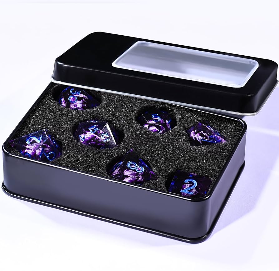 Amazon.com: AUSTOR Violet Flame Dragon Dice Set - 7 Pieces Resin