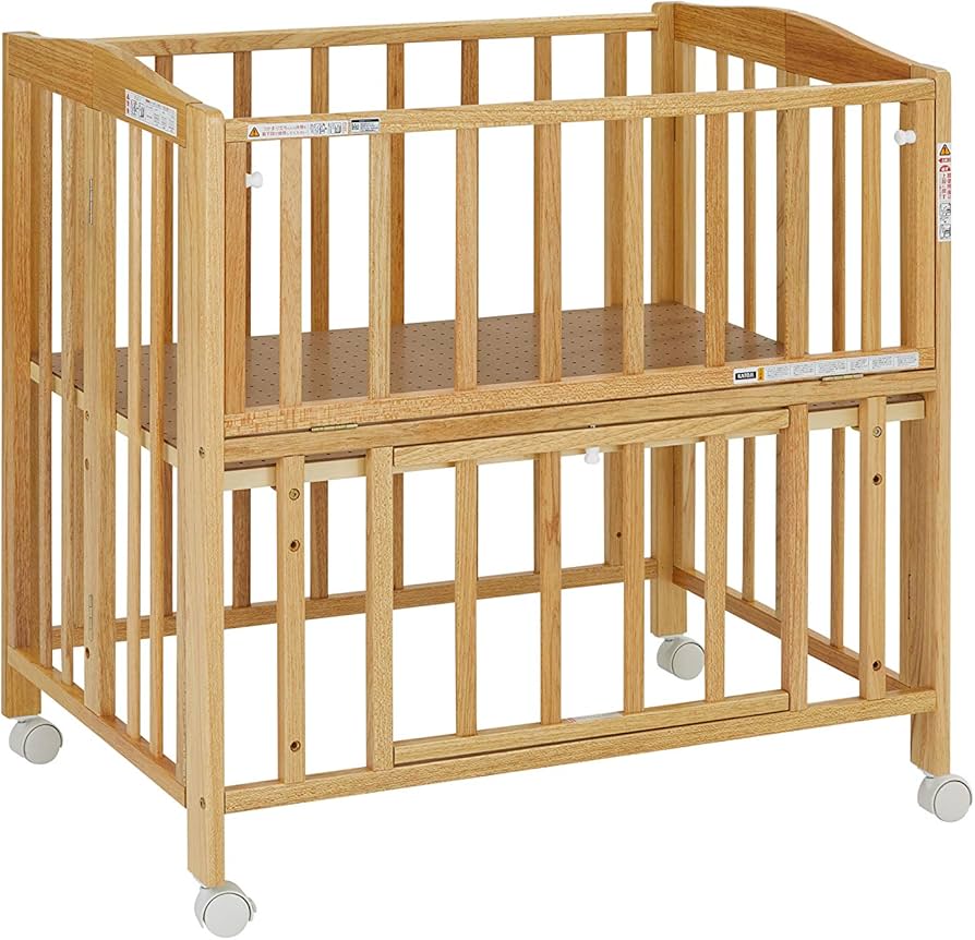 Amazon.co.jp: カトージ ミニベッド 折りたたみ ナチュラル 66x97x94