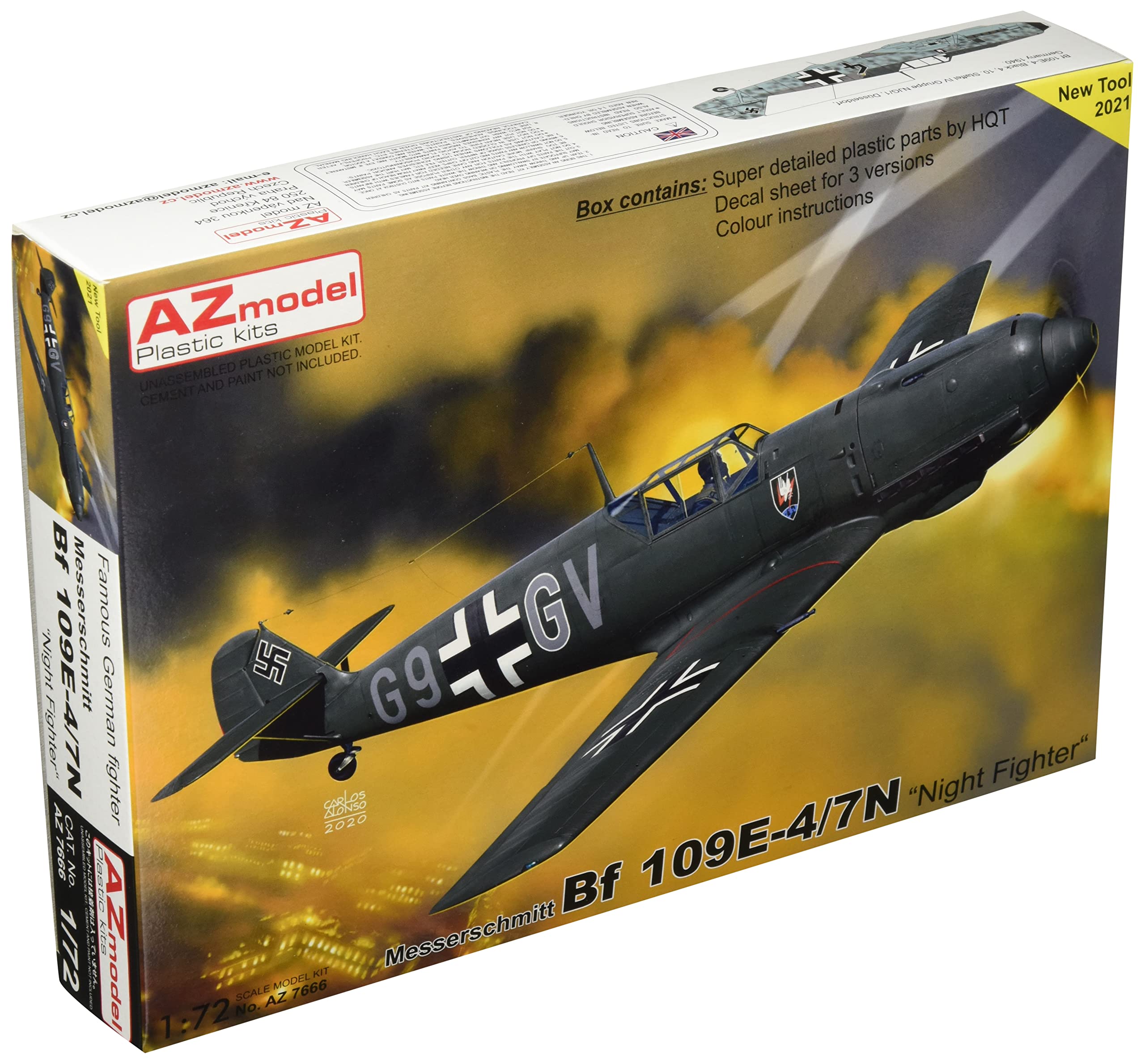 Amazon | AZモデル 1/72 ドイツ空軍 メッサーシュミット Bf109E-4/7N