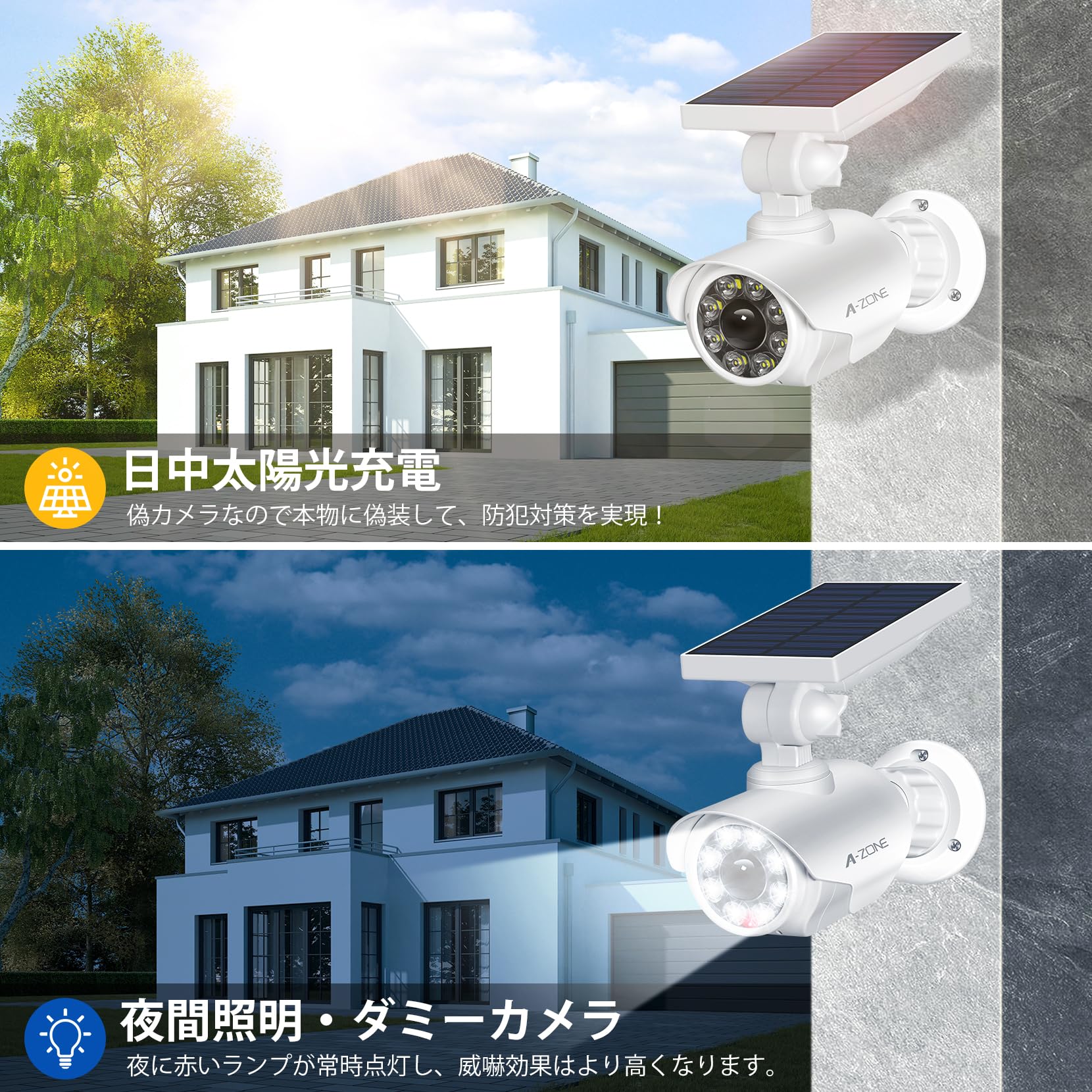 Amazon.co.jp : A-ZONE ソーラーライト 人感 センサーライト 屋外