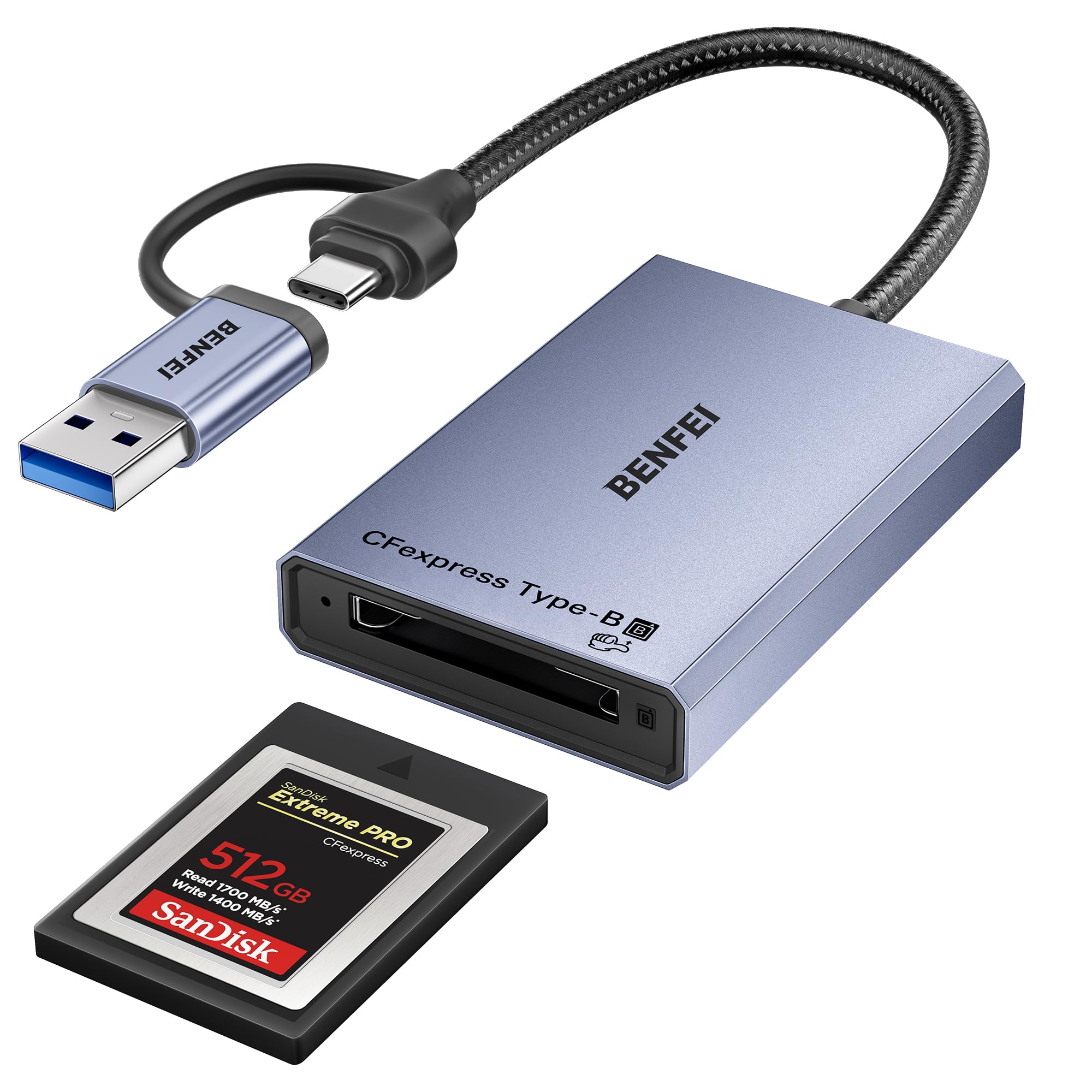 Amazon.co.jp: BENFEI CFexpress カードリーダー 10Gbps、USB-C/USB-A