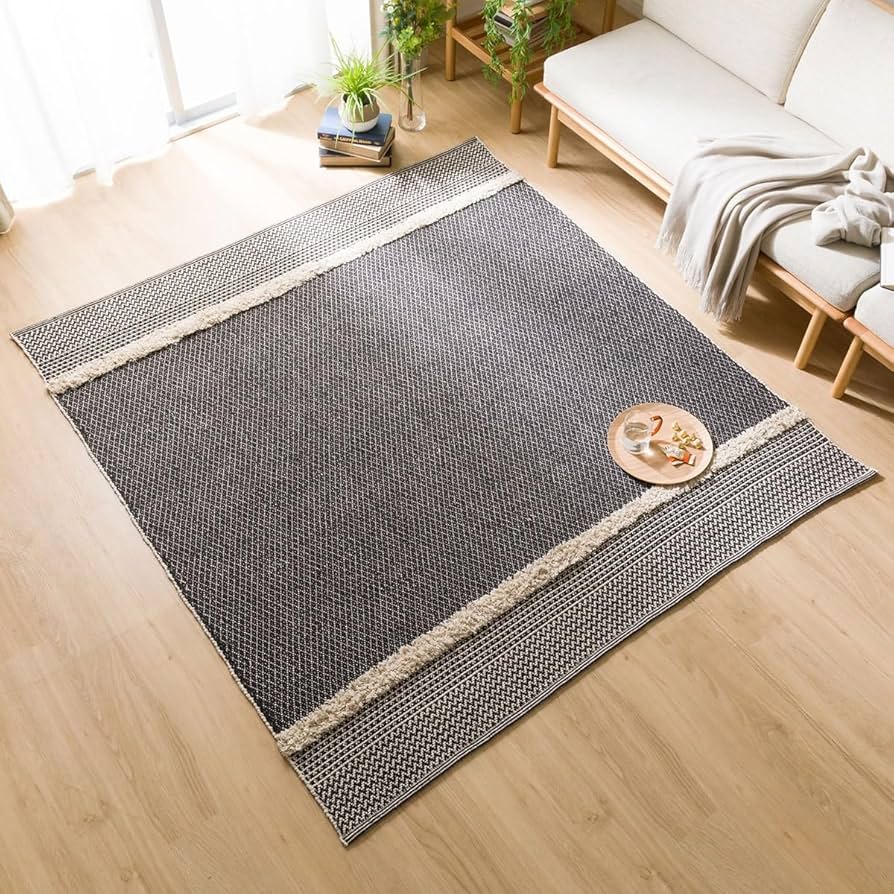 Amazon｜ニトリ インド綿使用 コットンラグ sd 100X140cm ブラック