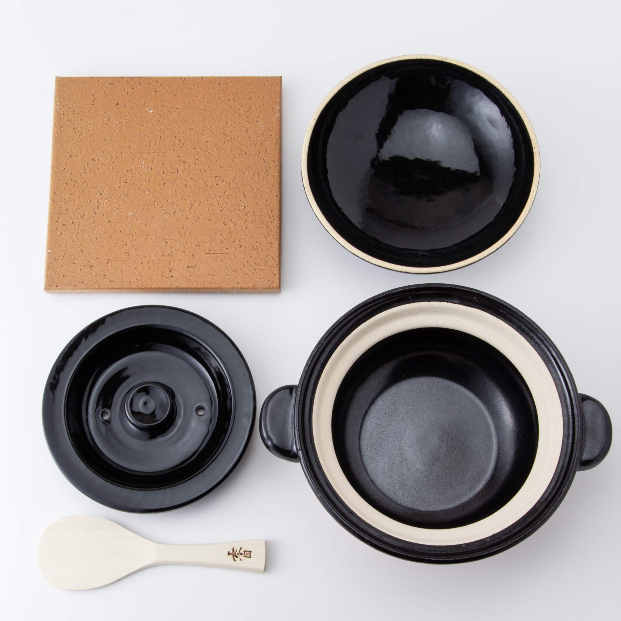 Amazon｜長谷園 土鍋 ご飯鍋 かまどさん 二合炊 21 cm 直火 専用 黒