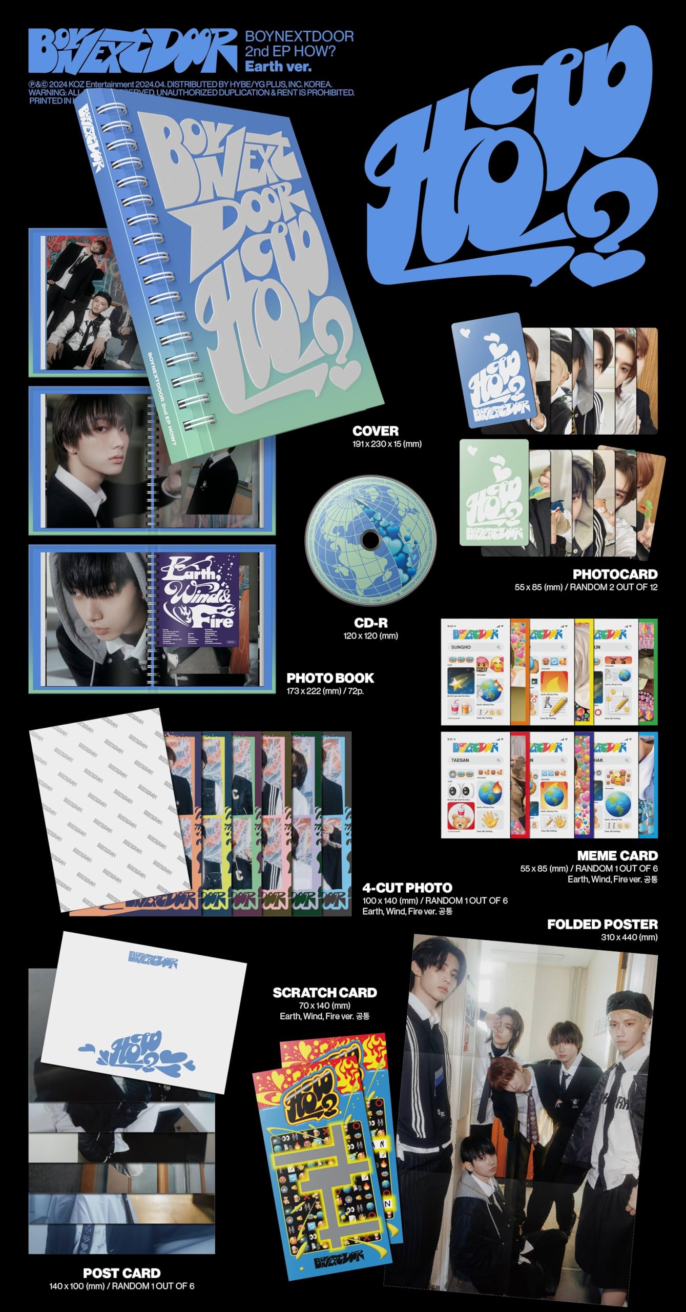 Amazon.co.jp: BOYNEXTDOOR HOW? KPOP Album (韓国アルバム) [Earth +