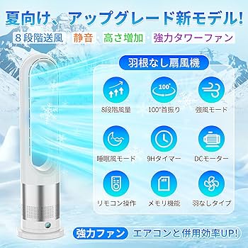 Amazon.co.jp: 扇風機 羽根なし タワーファン【2025年猛暑対策・省エネ