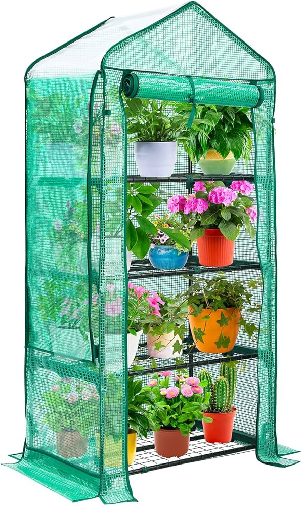 Amazon.com : Mini Greenhouse with Screen Roof, Ohuhu Upgraded