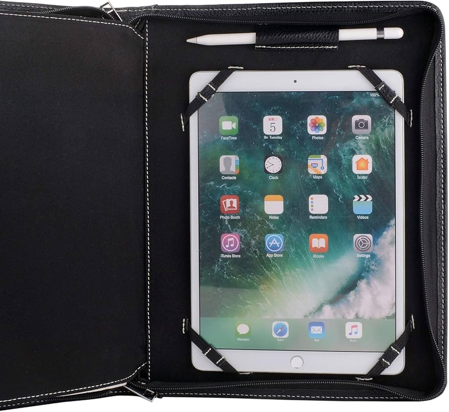 Amazon.co.jp: XIAOZHI ブラックレザーポートフォリオ メモパッド