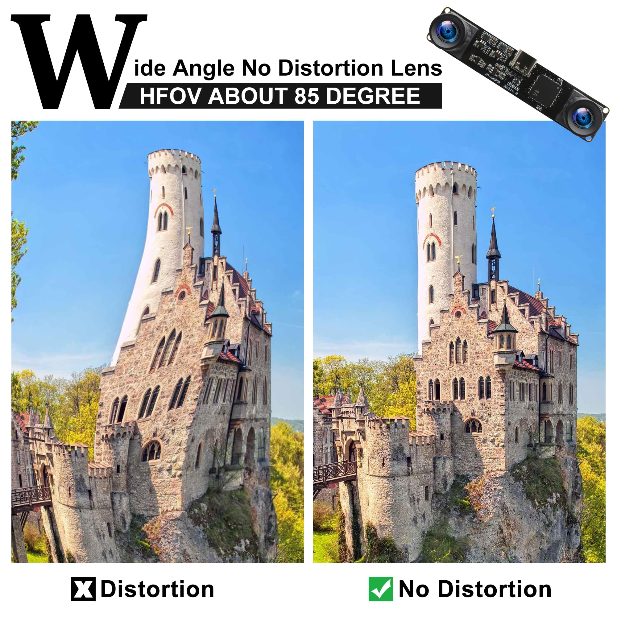 Amazon.co.jp: ELP 60fps 3Dステレオ同期USBカメラモジュール4MP 85度