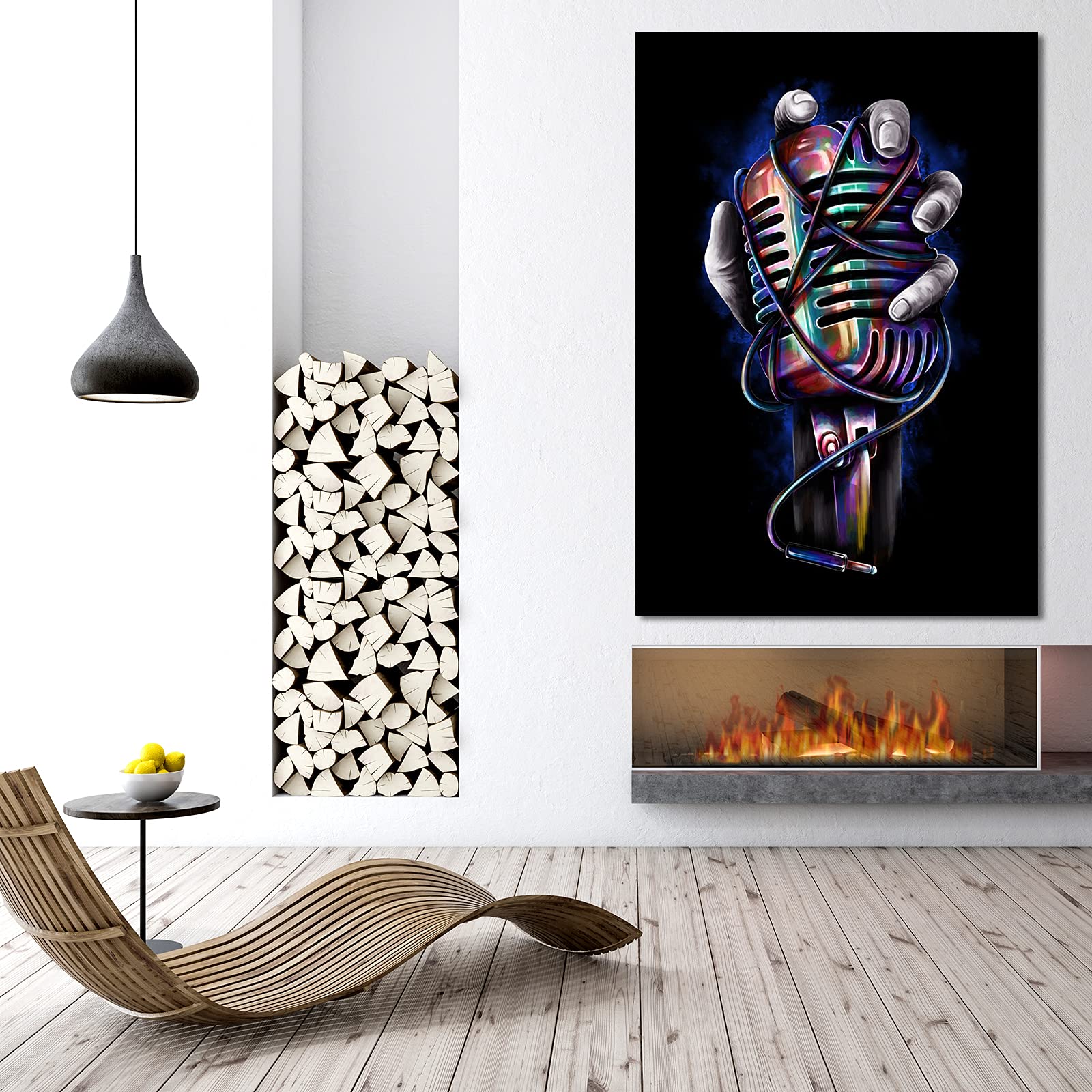 Amazon.com: XDTIOPIMY Colorful Microphone Music Poster - Modern