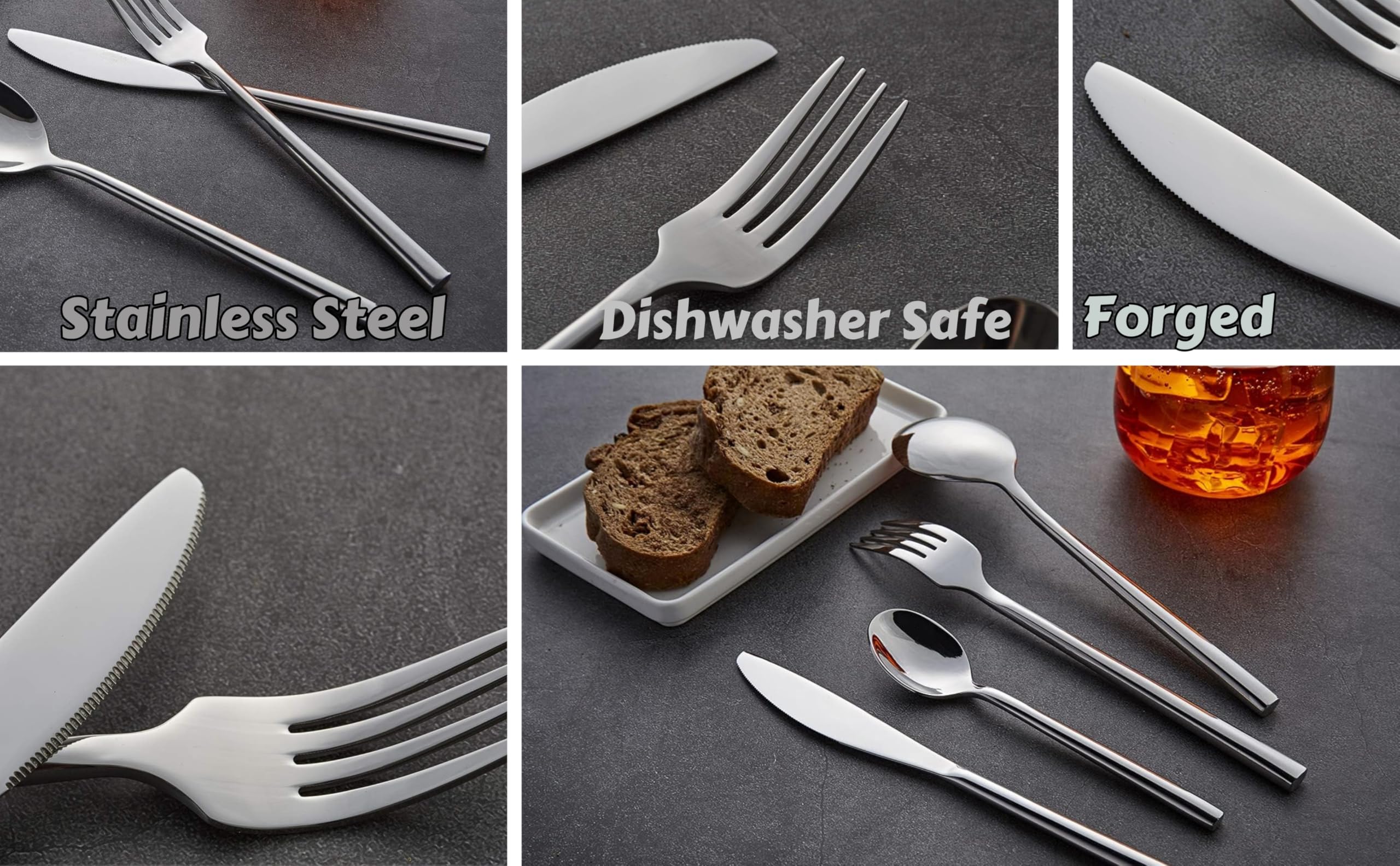 Amazon | EXZACT 銀食器セット 24個セット 鍛造18/8ステンレススチール