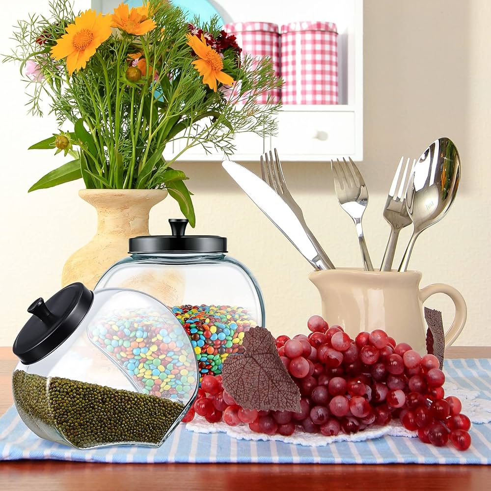 Amazon｜Lallisa ガラス傾斜ストレージジャー 2個セット 150オンス