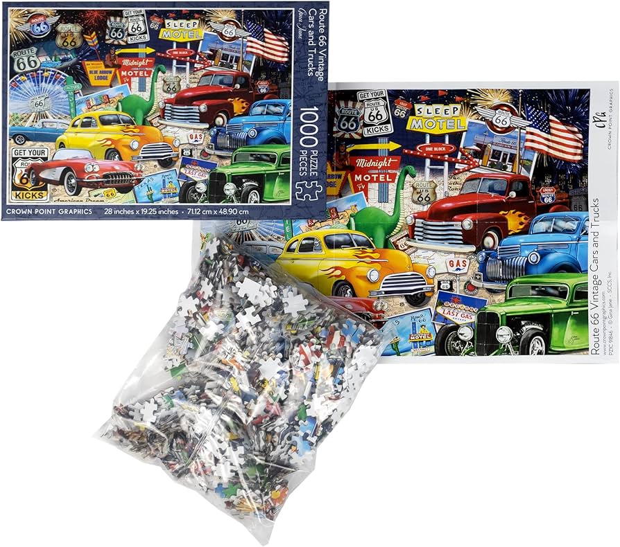 Amazon | Crown Point Graphics Route 66 ヴィンテージ車とトラック