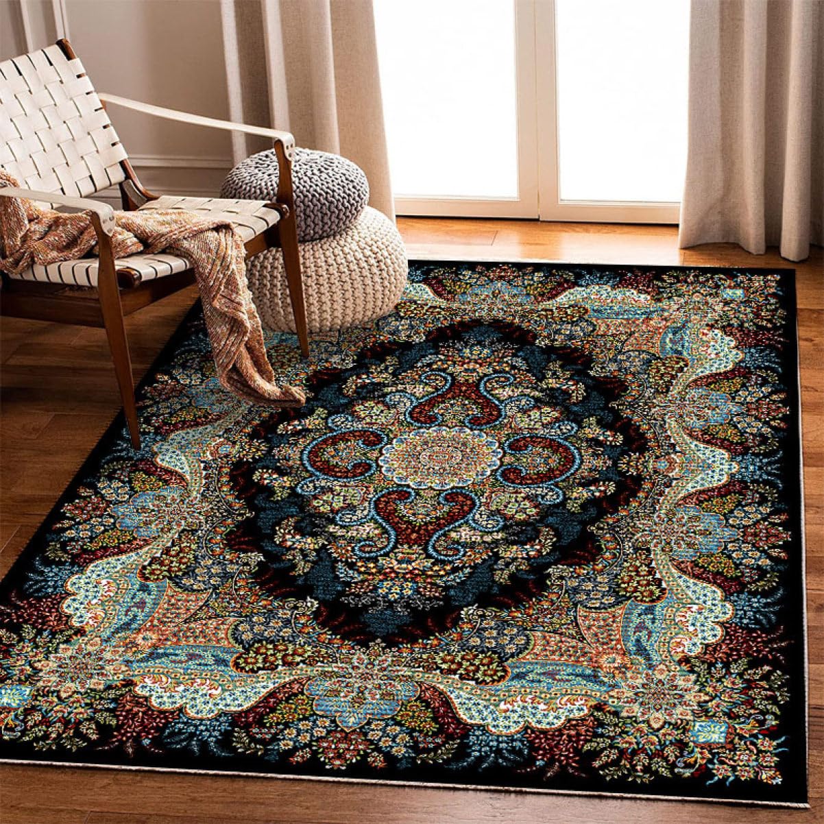 Amazon｜ラグ カーペット かわいい ペルシャ トルコ風 絨毯 じゅうたん