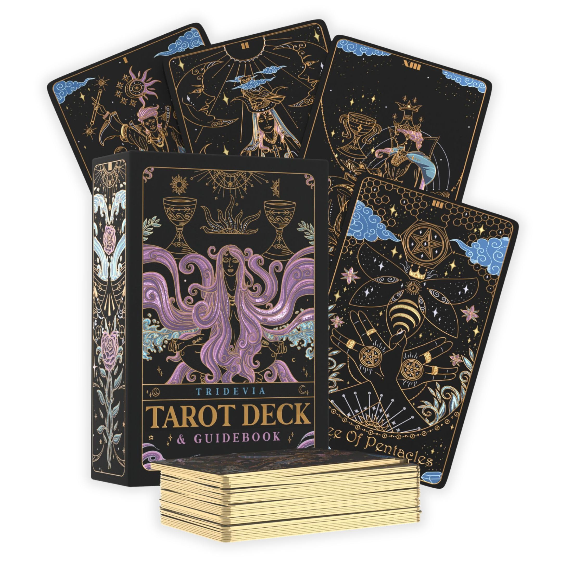 Amazon.com: Calmoura Tridevia Tarot Cards with Guide Book (78