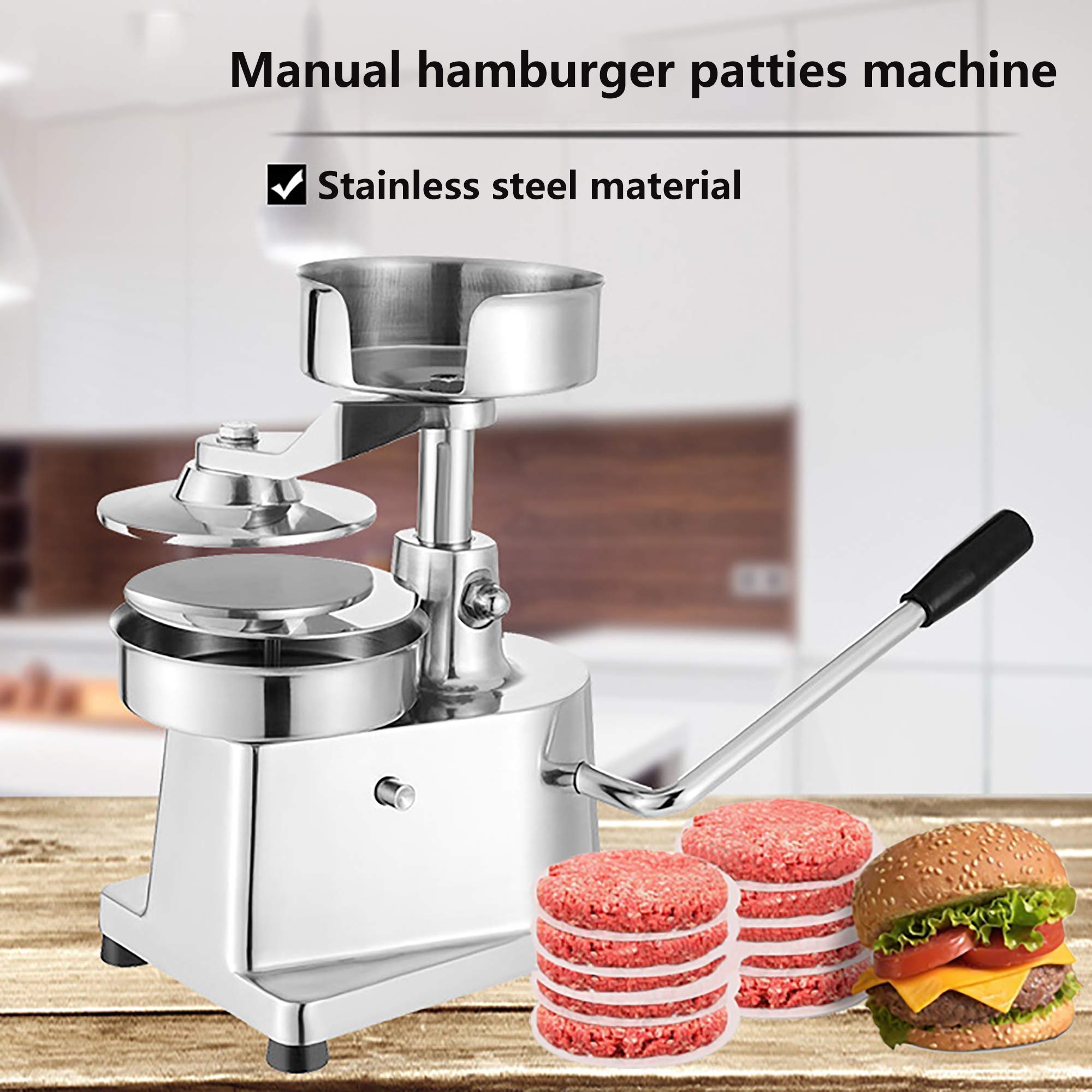 Amazon｜業務用ハンバーグマシン、ステンレス製大型手動ハンバーグ成形