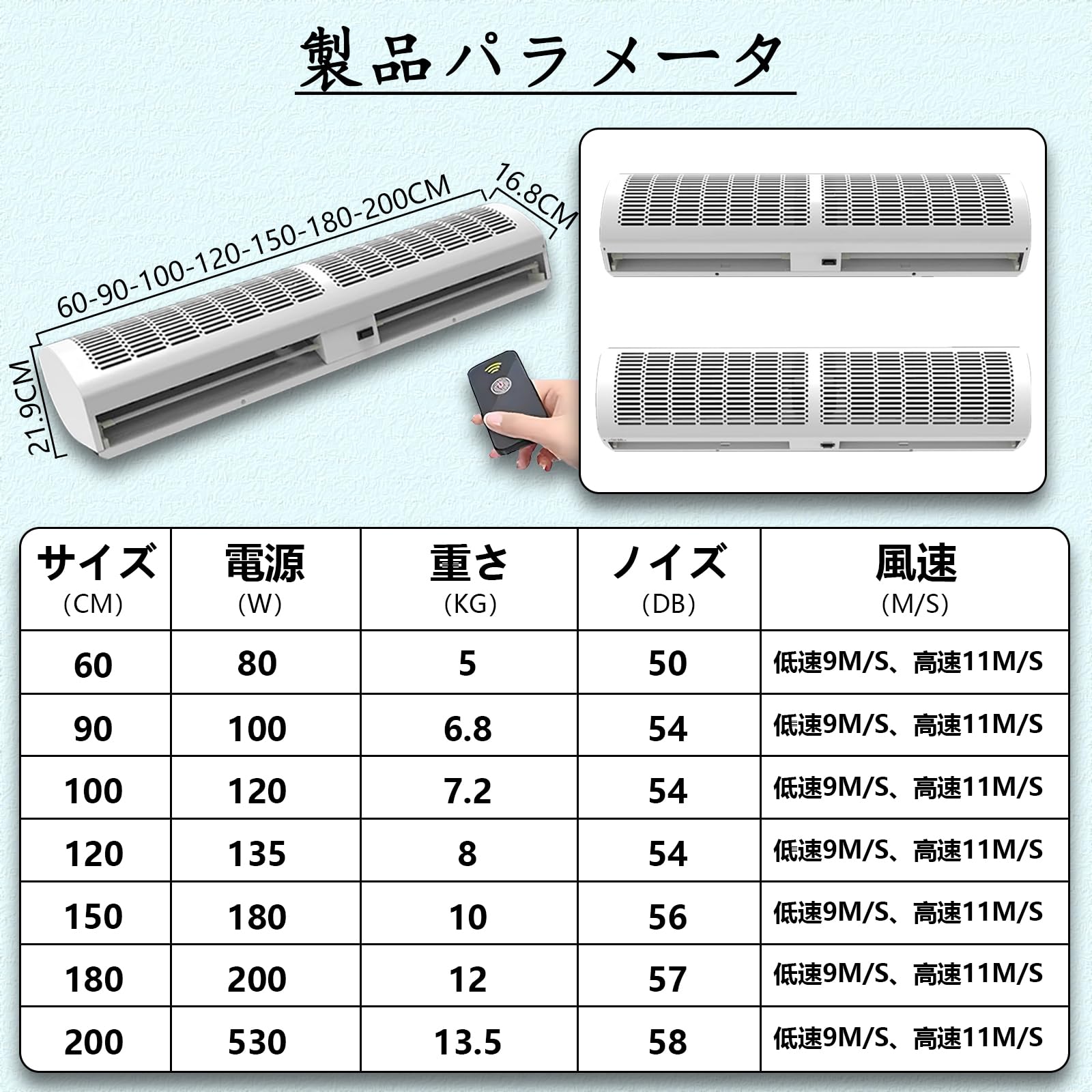 Amazon.co.jp: エアーカーテン 業務用 静音設計 省エネモーター搭載