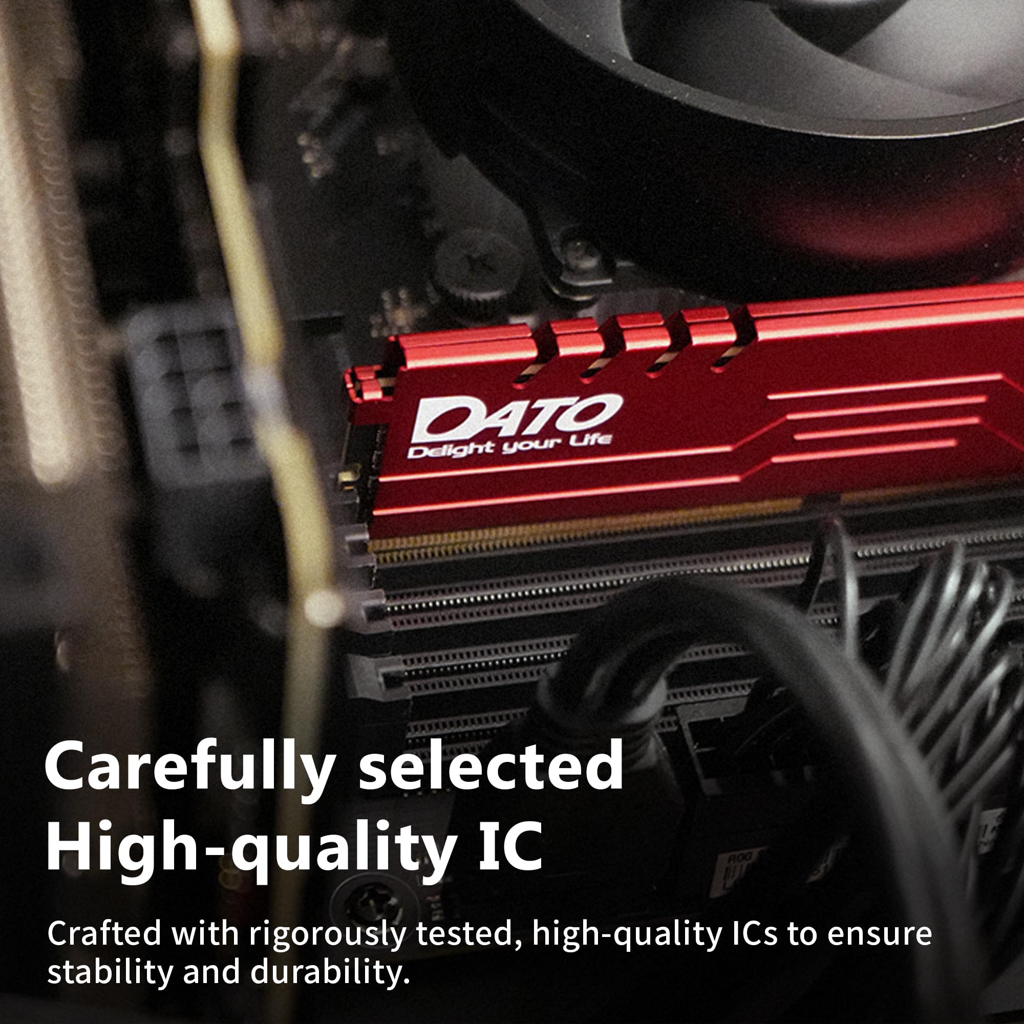 DATO 32GB RAM (16GBx2), DDR4 3200MHz with Heatsink, PC4-25600 CL16