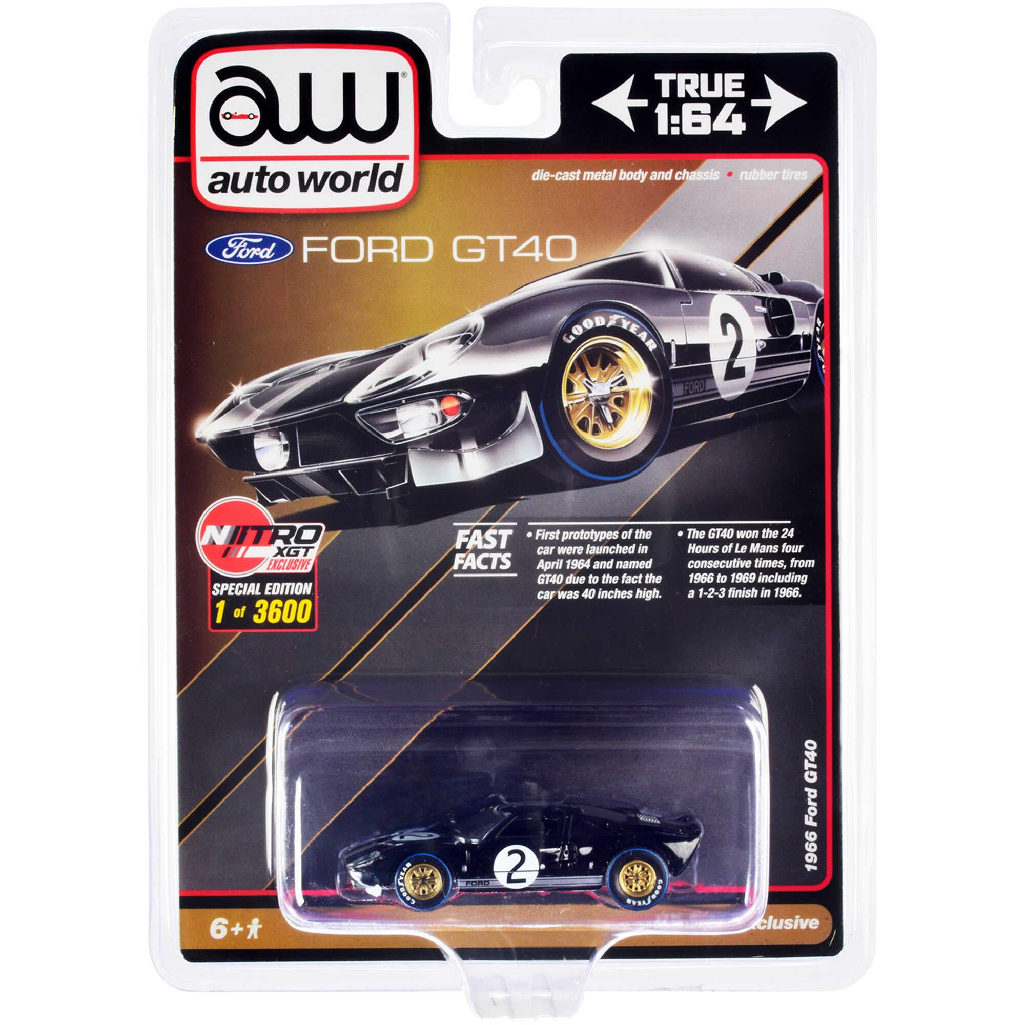 1966 Ford GT40#2 Black Limited Edition to 3600 Pieces Worldwide 1