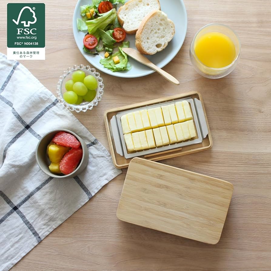 Amazon | 【FSC認証製品】 良木工房(YOSHIKI) 竹製 バターケース
