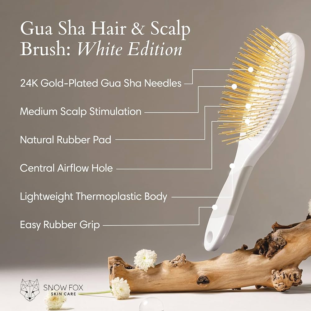 Amazon.com : Snow Fox Skincare Gua Sha Hair Brush - White Edition