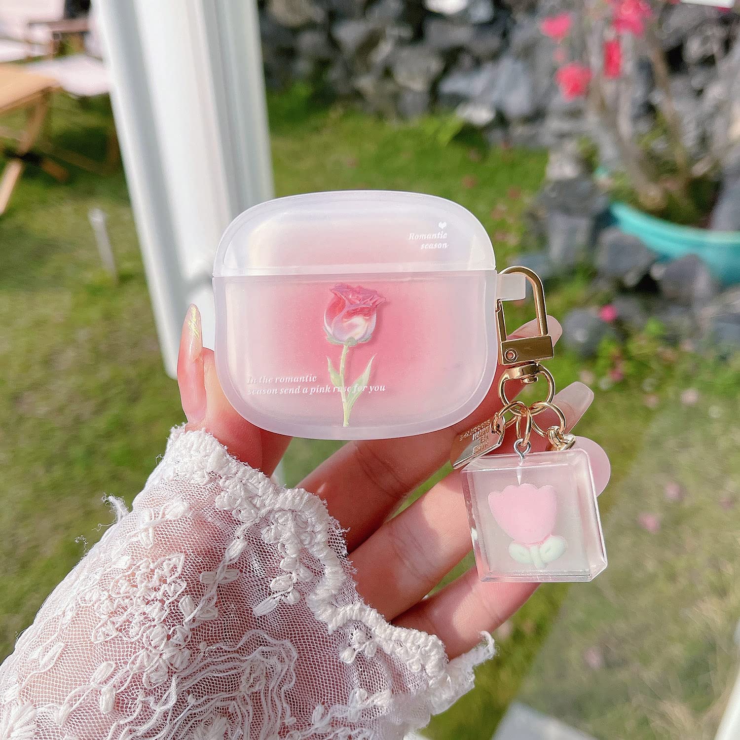 PHOEACC Cute Airpod Gen 3 Case (NOT Fit Airpod Pro) Romantic Rose