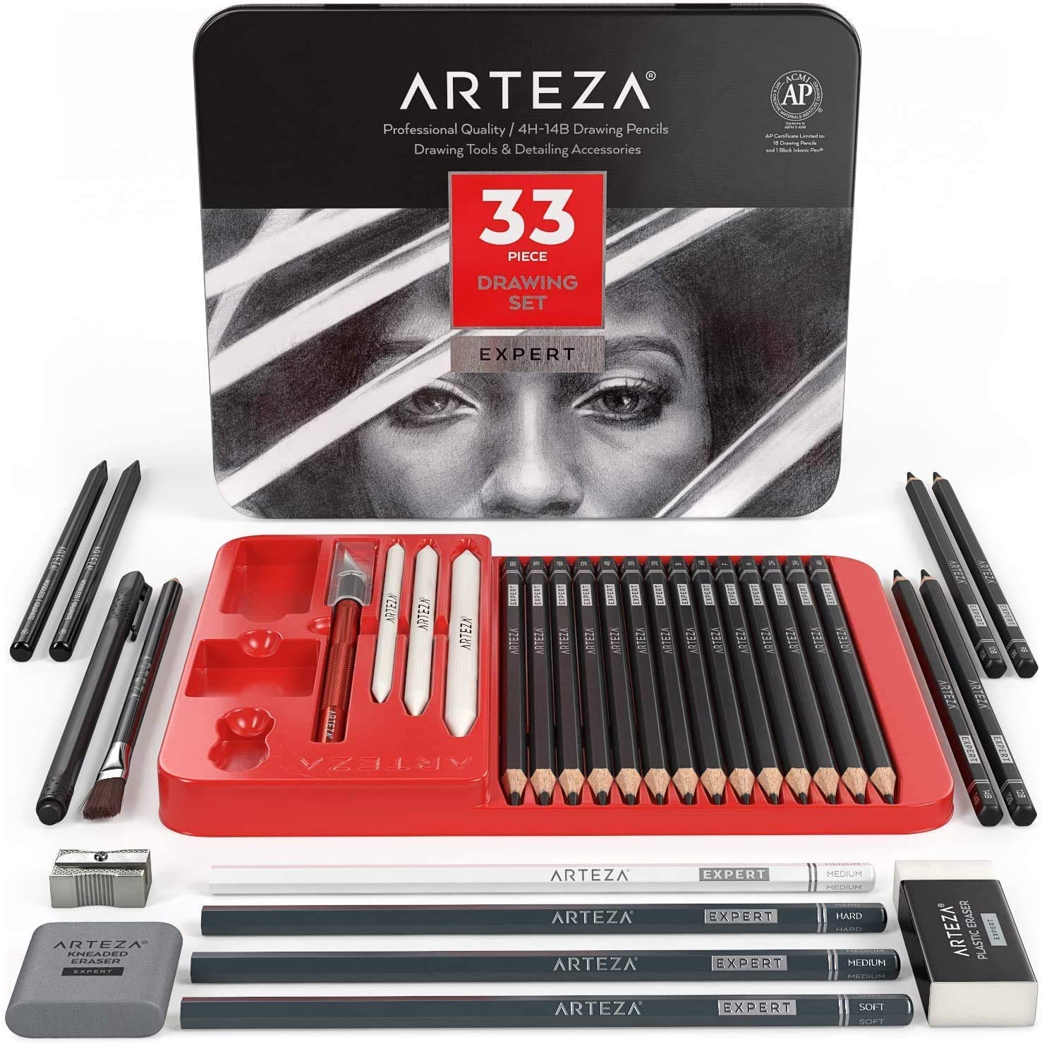 Amazon.com: Arteza Drawing Set for Adults, Set of 33 Artist
