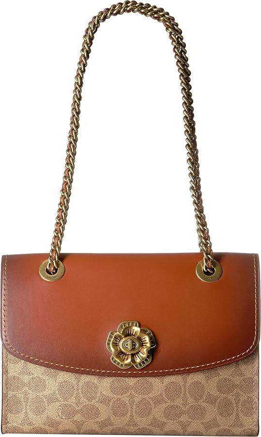 COACH Parker in Signature Canvas With Tea Rose Turnlock B4/Rust