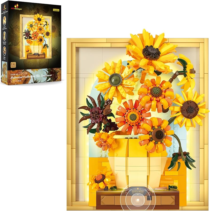 Amazon.com: JMBricklayer Flowers Sunflower Building Sets for Adult
