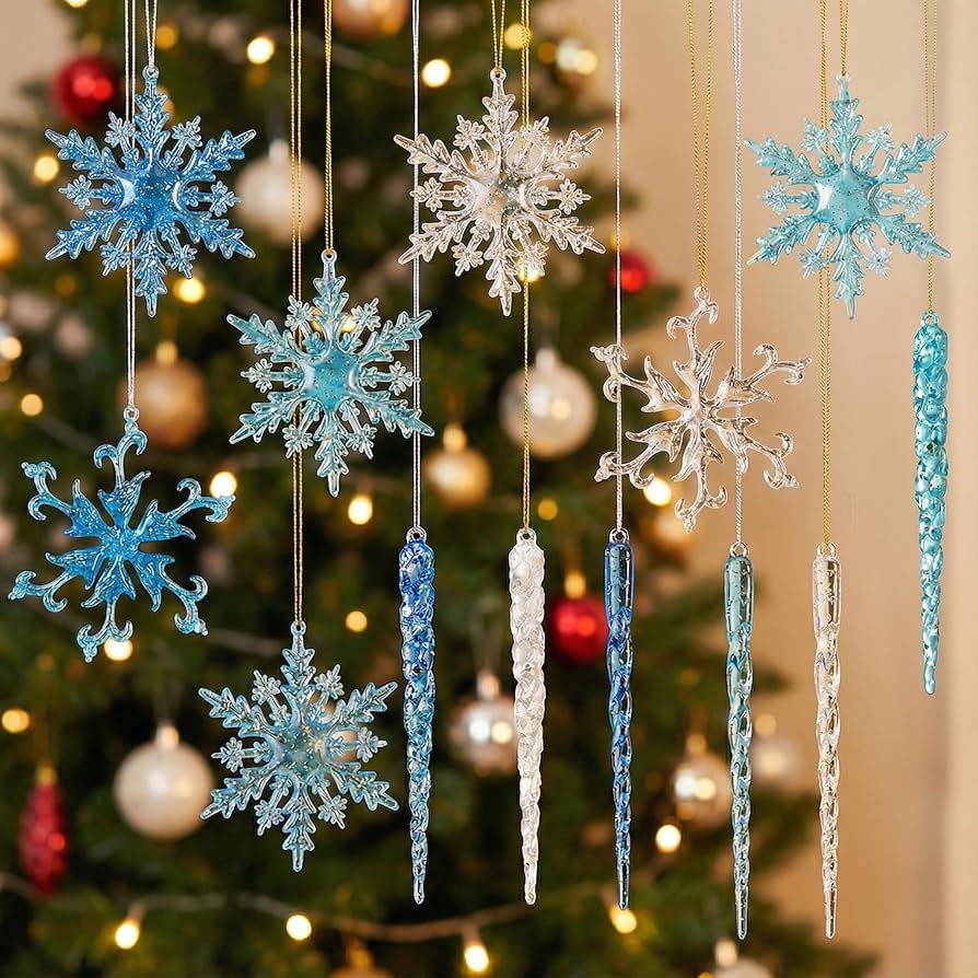 Amazon.co.jp: VGOODALL キラキラ光る雪の結晶のつららら アクリル製雪