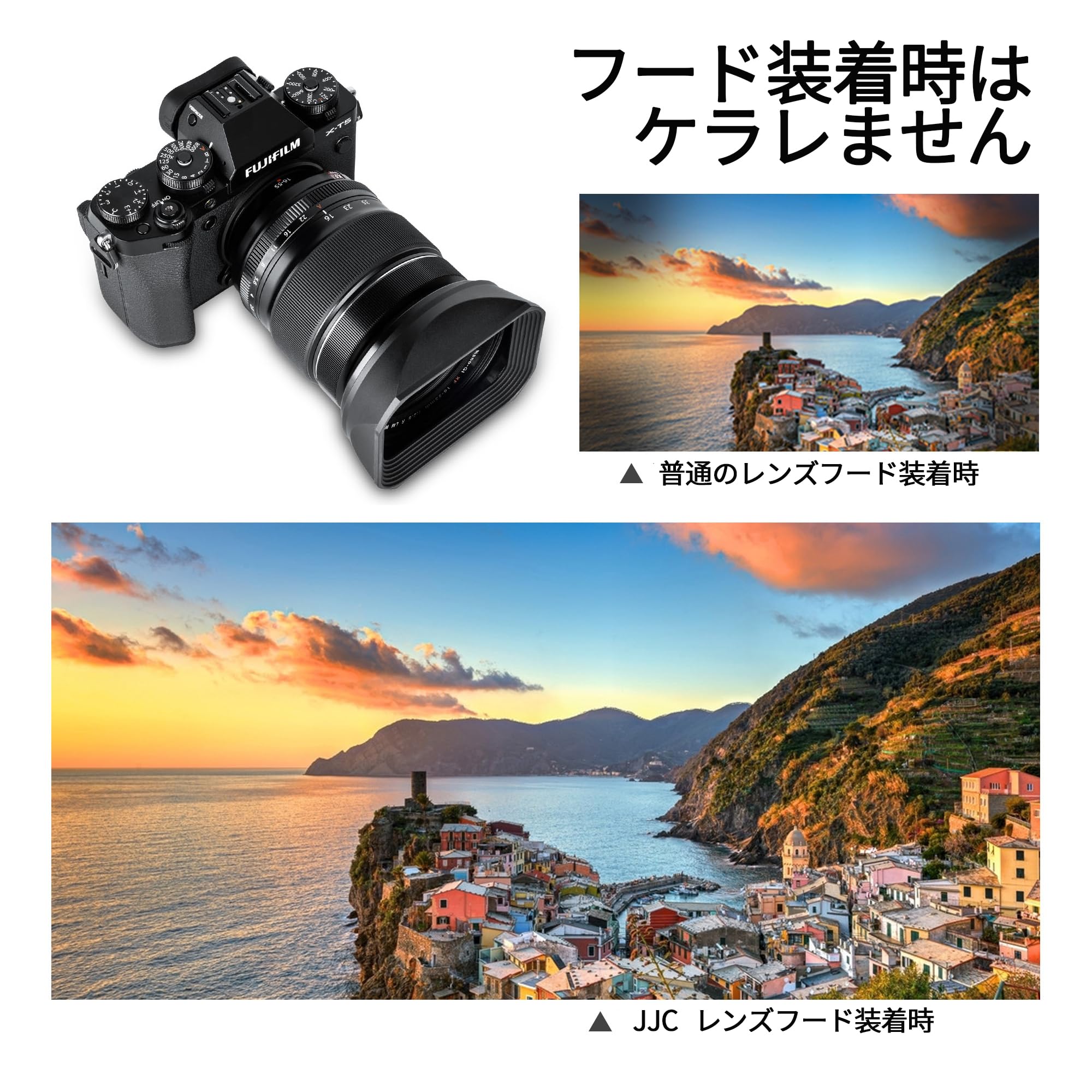 Amazon | JJC メタル 正方形 レンズフード + フードキャップ Fujifilm