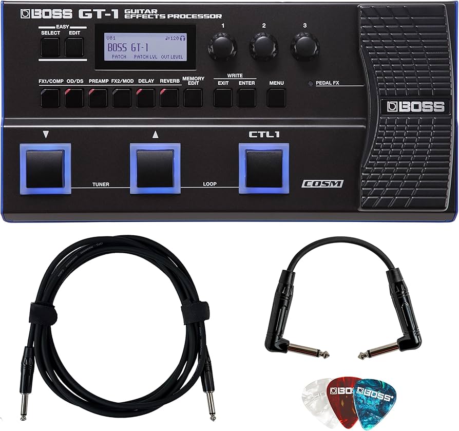 Amazon.com: BOSS GT-1 Guitar Effects Processor Bundle with Gearlux