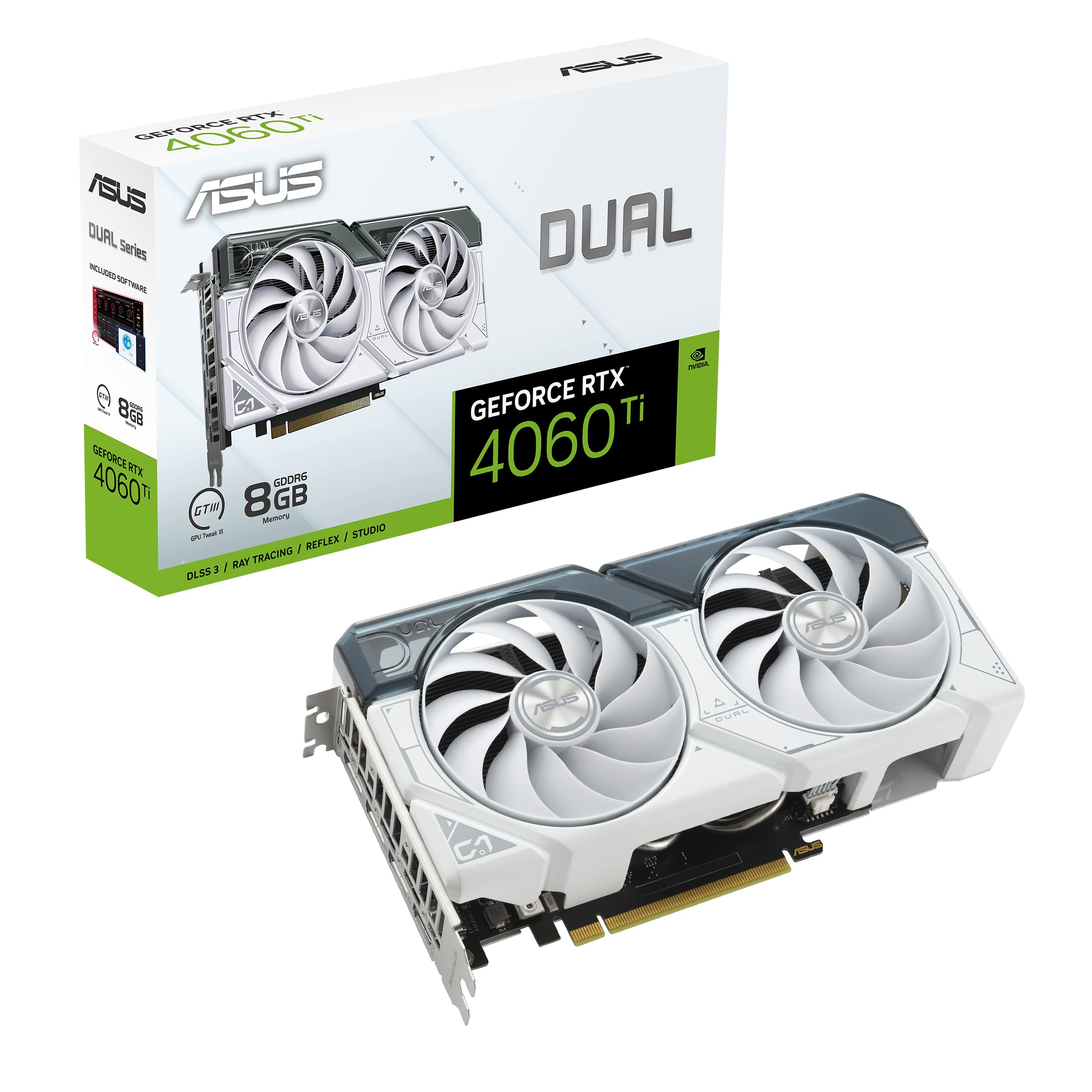 ASUS Dual GeForce RTX™ 4060 Ti White Edition 8GB GDDR6 (PCIe 4.0