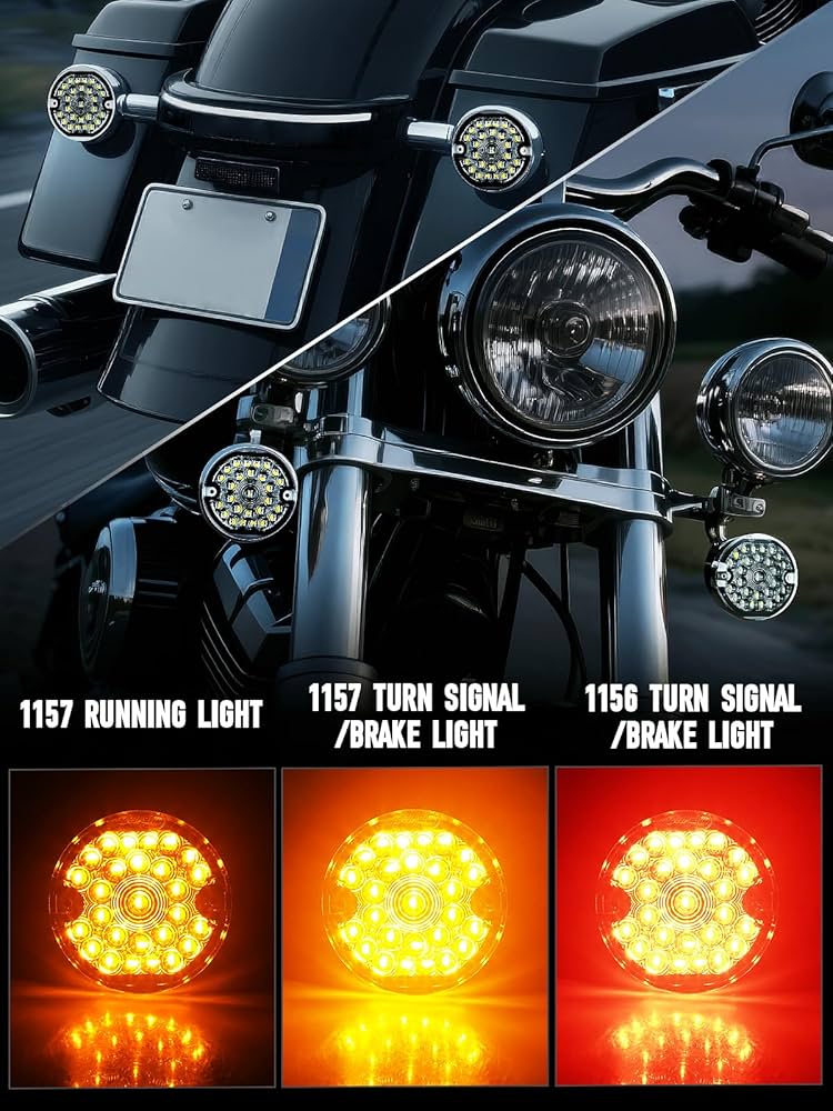 Amazon | 3-1/4インチ LED ウィンカーキット フラットスモークレンズ