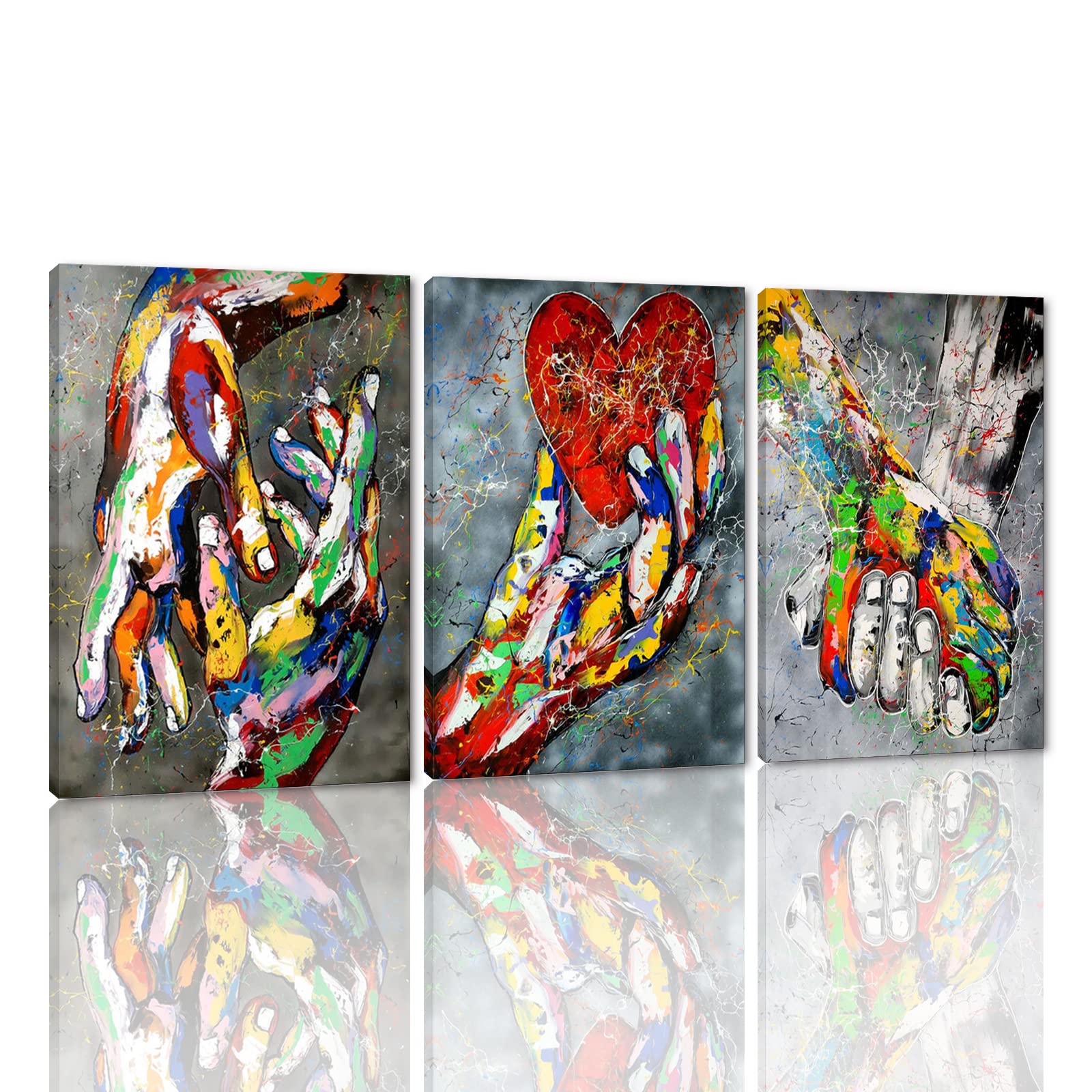 Amazon.co.jp: 抽象画 キャンバス ウォールアート カラフル ハート